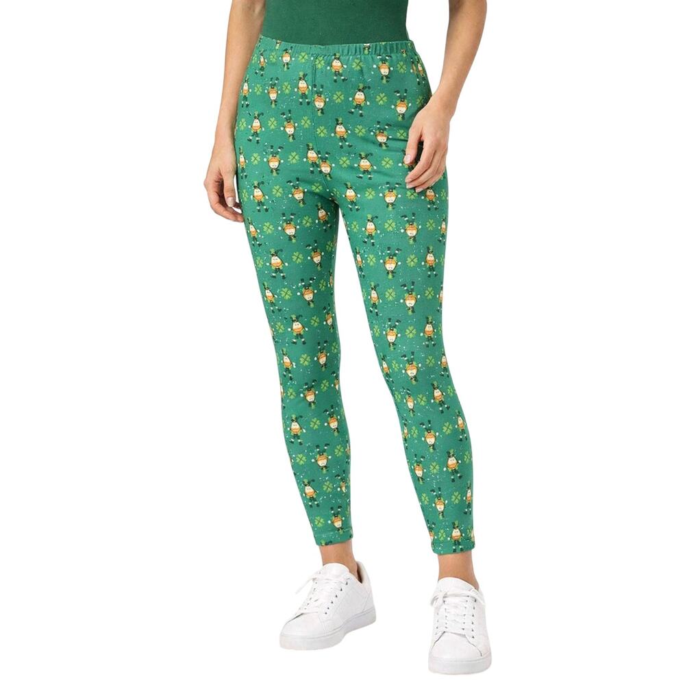 St. Patrick’s Day Green Leprechaun Print Leggings XL (15–17)